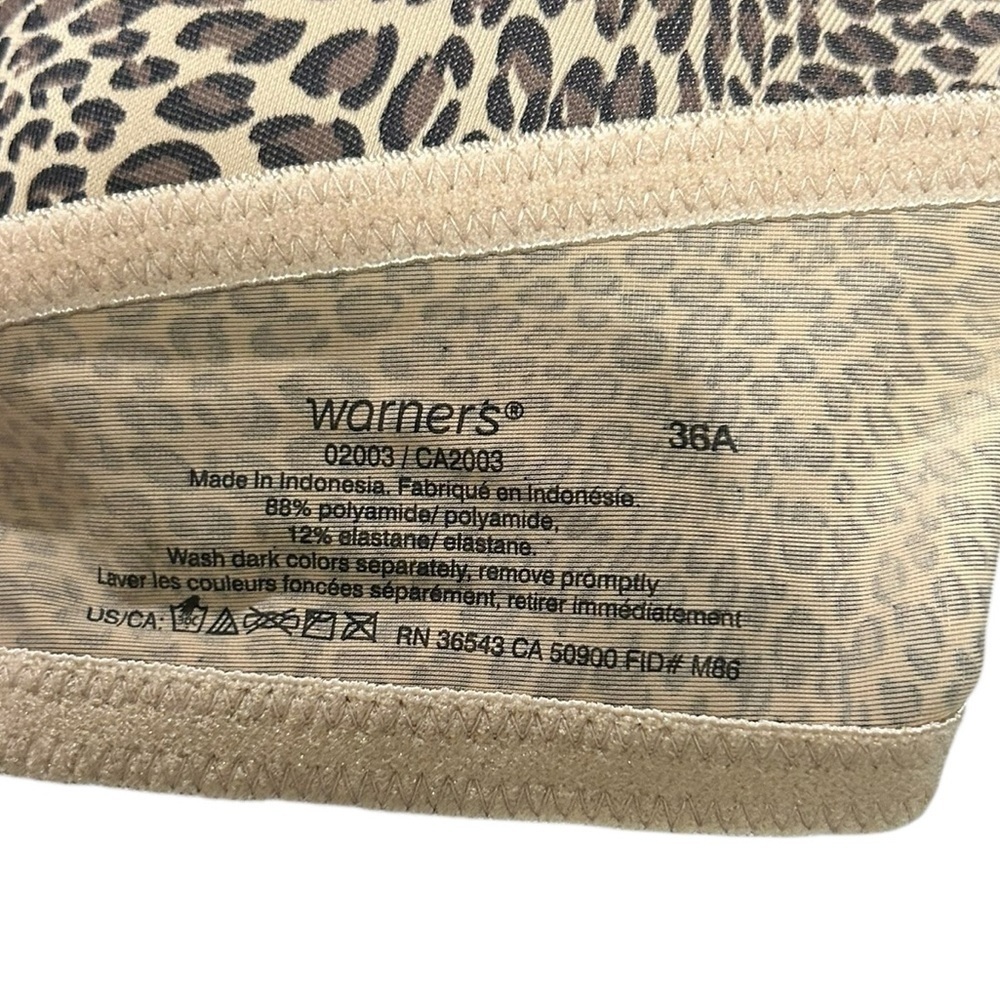 Warner’s Leopard Print Wireless Lightly Lined Comfort Bra 36A New with Tags - Picture 3 of 4